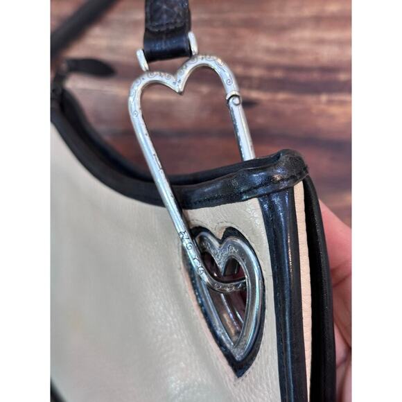 Brighton Women's Cream Blue Genuine Leather Sheila Shoulder Bag - Picture 7 of 8